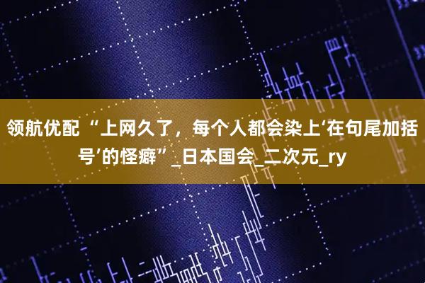 领航优配 “上网久了,每个人都会染上‘在句尾加括号’的怪癖”_日本国会_二次元_ry