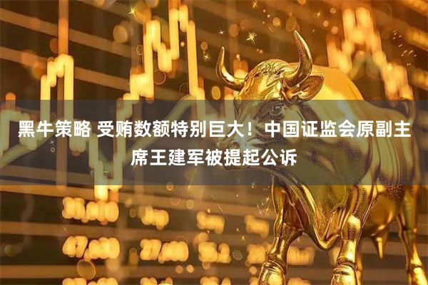黑牛策略 受贿数额特别巨大！中国证监会原副主席王建军被提起公诉